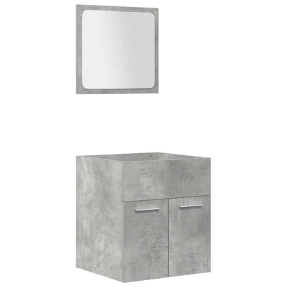 5 Piece Bathroom Furniture Set Concrete Grey Engineered Wood