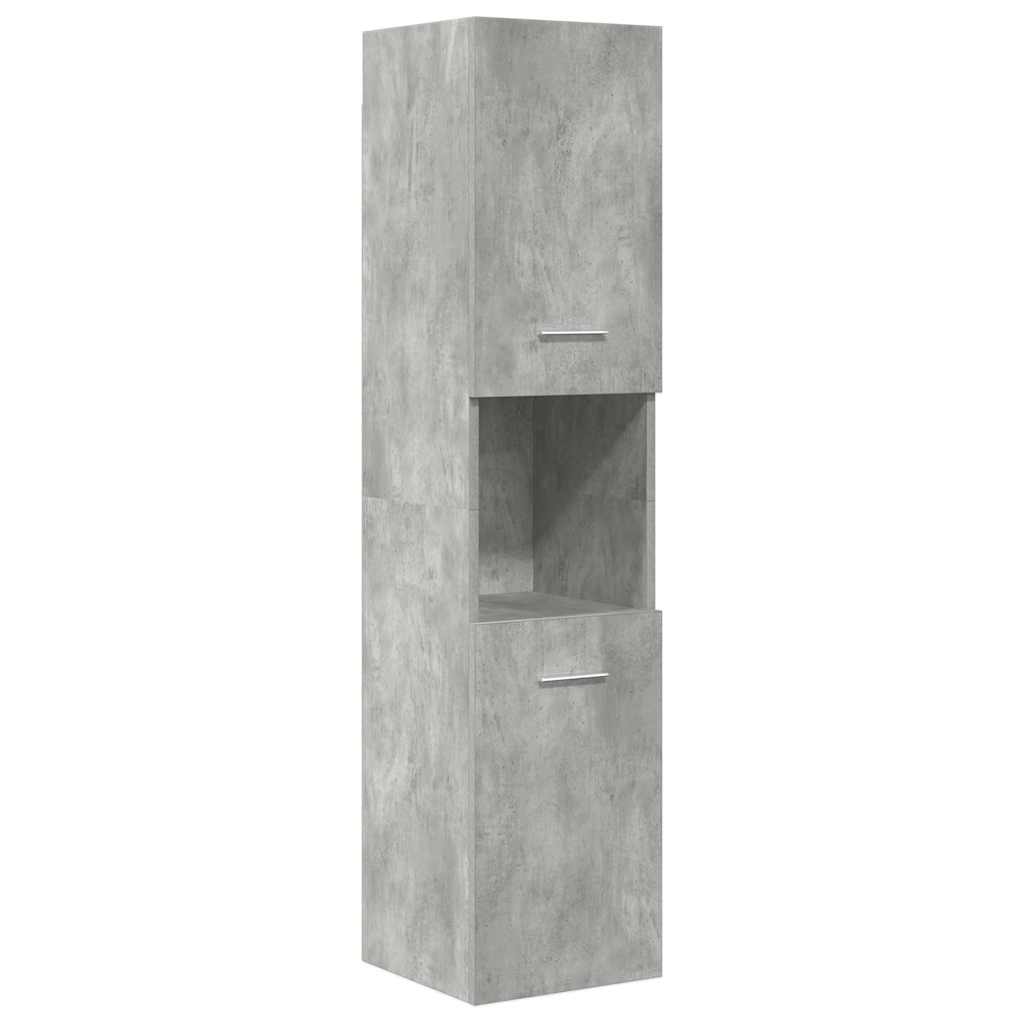 5 Piece Bathroom Furniture Set Concrete Grey Engineered Wood