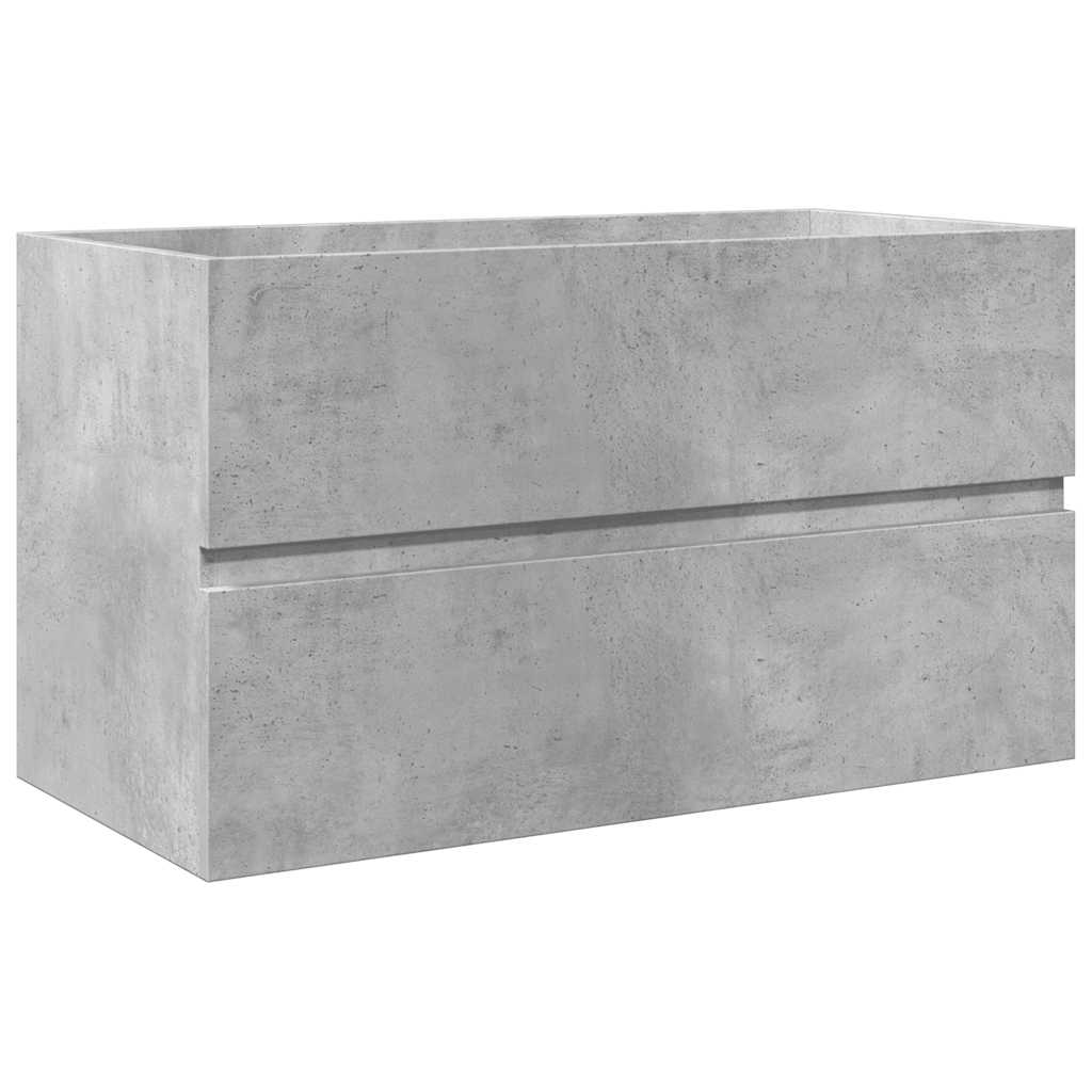 3 Piece Bathroom Furniture Set Concrete Grey Engineered Wood