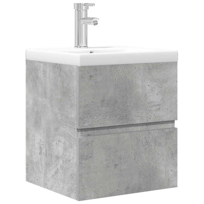 2 Piece Bathroom Furniture Set Concrete Grey Engineered Wood