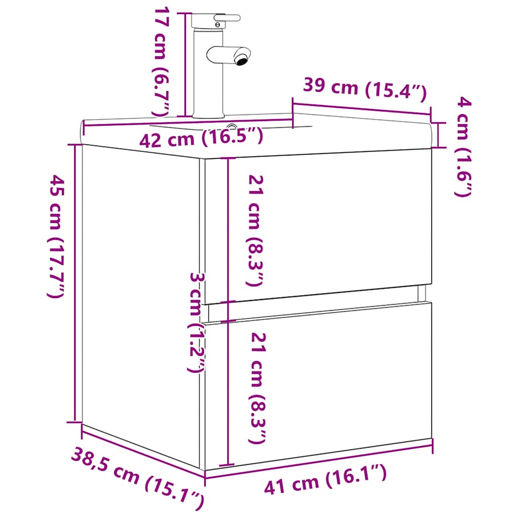 2 Piece Bathroom Furniture Set Concrete Grey Engineered Wood