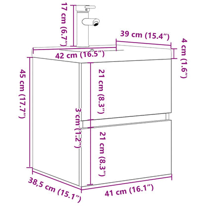 2 Piece Bathroom Furniture Set Concrete Grey Engineered Wood