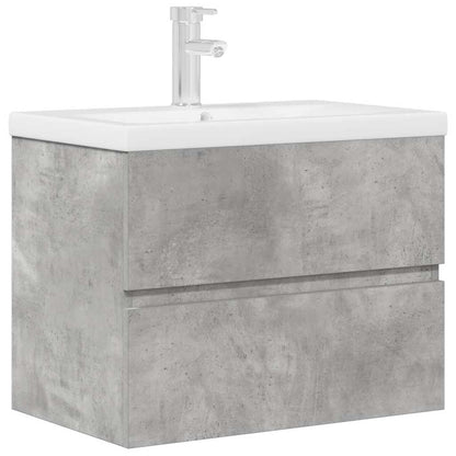 2 Piece Bathroom Furniture Set Concrete Grey Engineered Wood