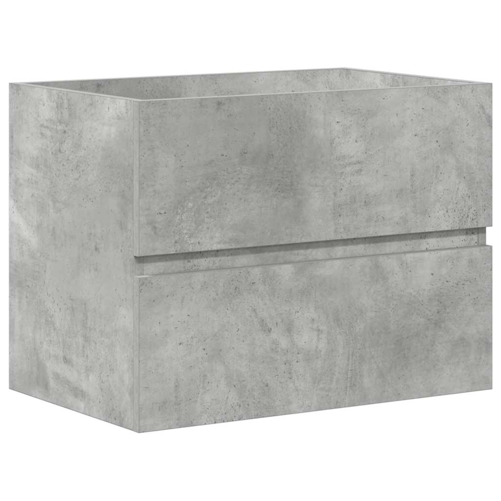 2 Piece Bathroom Furniture Set Concrete Grey Engineered Wood