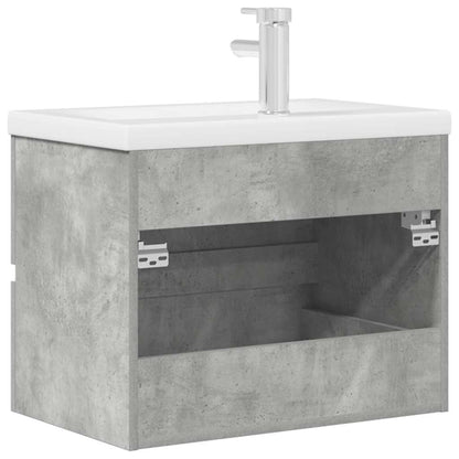 2 Piece Bathroom Furniture Set Concrete Grey Engineered Wood