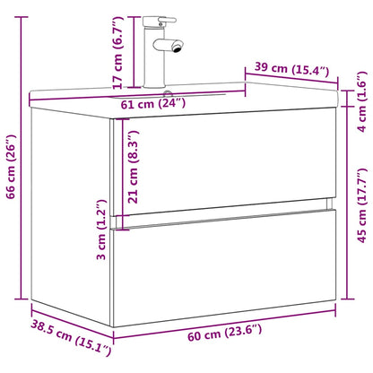 2 Piece Bathroom Furniture Set Concrete Grey Engineered Wood