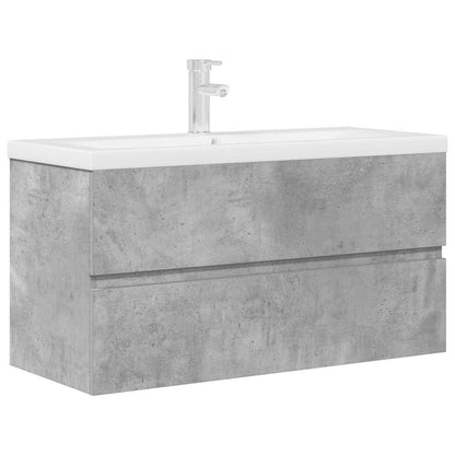 2 Piece Bathroom Furniture Set Concrete Grey Engineered Wood