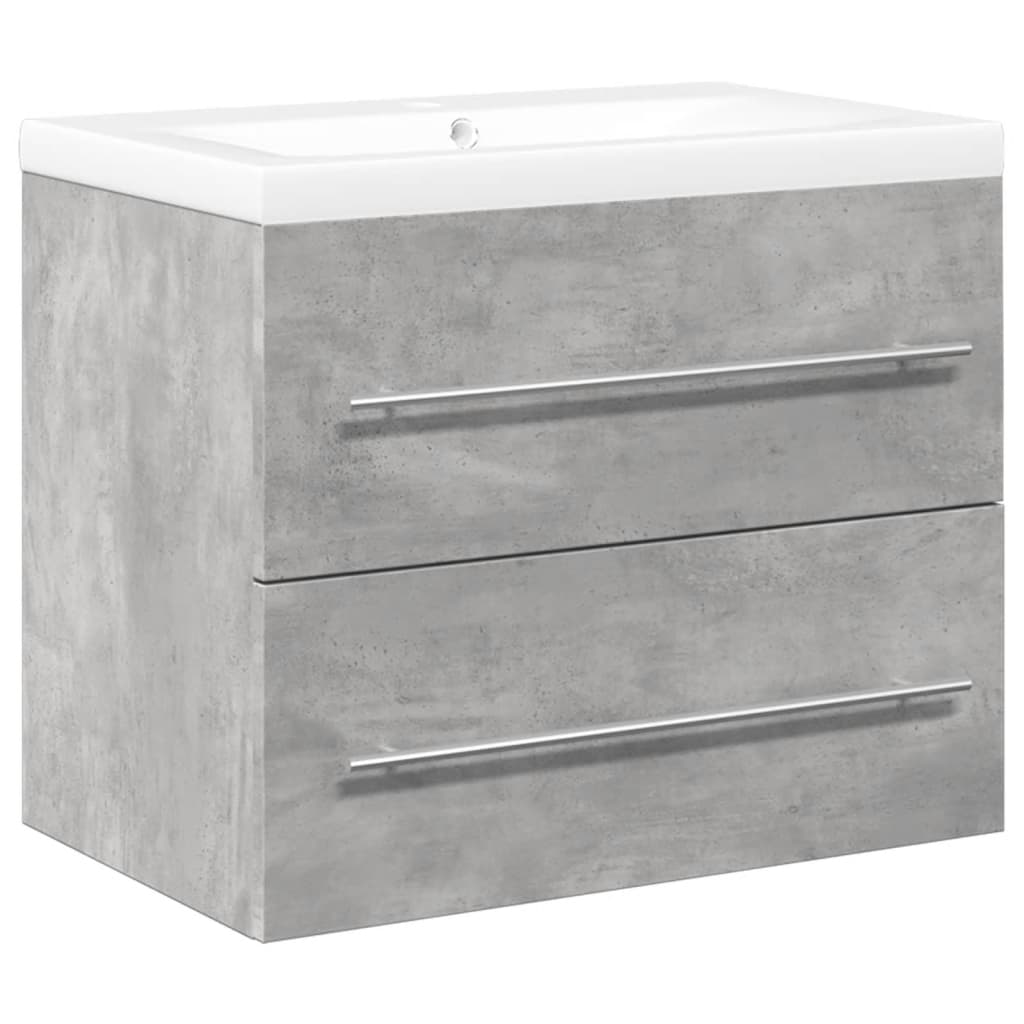 2 Piece Bathroom Furniture Set Concrete Grey Engineered Wood - Bend