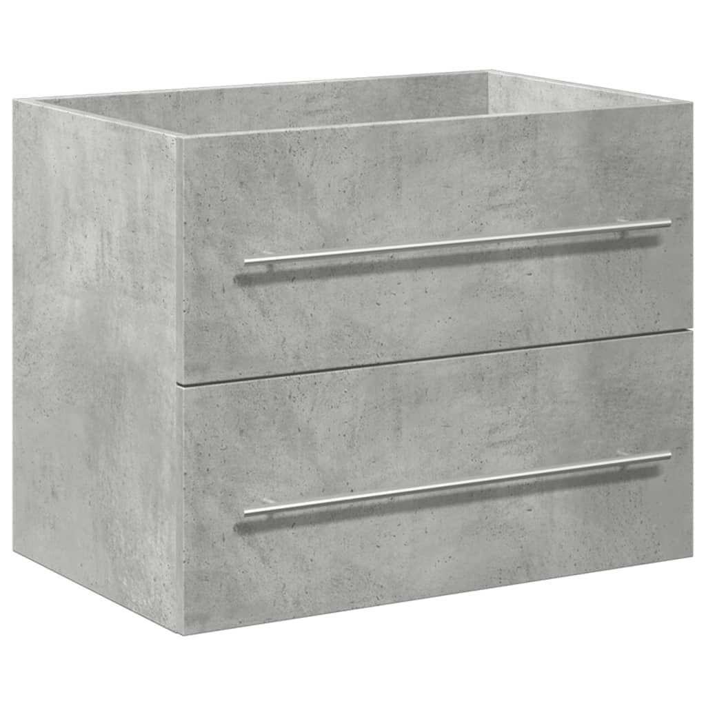 2 Piece Bathroom Furniture Set Concrete Grey Engineered Wood - Bend