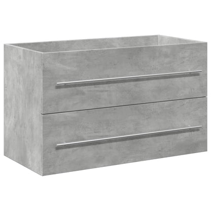 2 Piece Bathroom Furniture Set Concrete Grey Engineered Wood