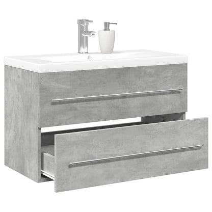 2 Piece Bathroom Furniture Set Concrete Grey Engineered Wood