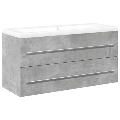 2 Piece Bathroom Furniture Set Concrete Grey Engineered Wood