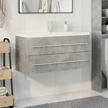 2 Piece Bathroom Furniture Set Concrete Grey Engineered Wood