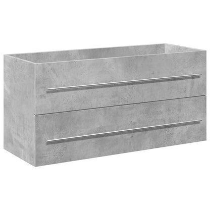 2 Piece Bathroom Furniture Set Concrete Grey Engineered Wood