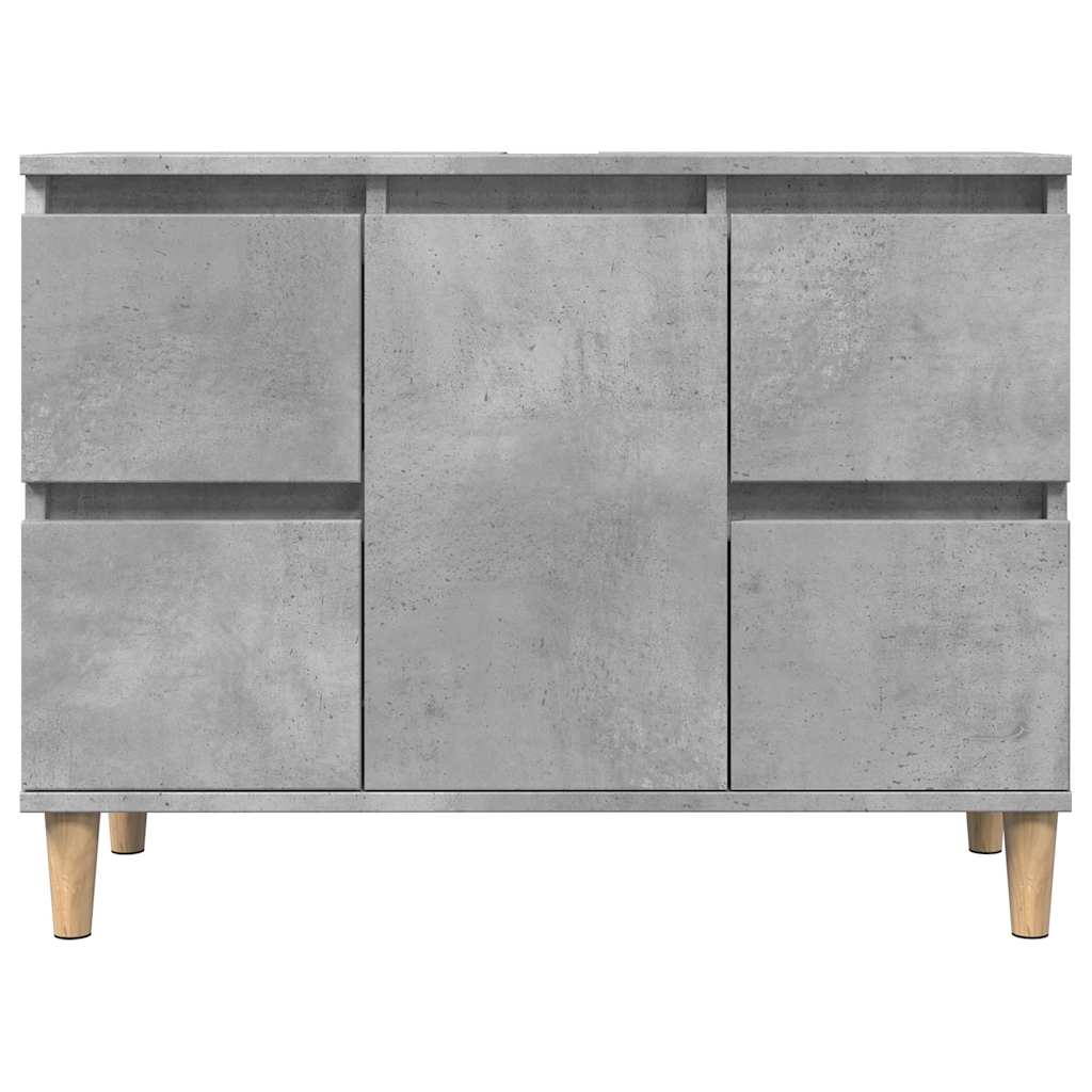 3 Piece Bathroom Furniture Set Concrete Grey Engineered Wood