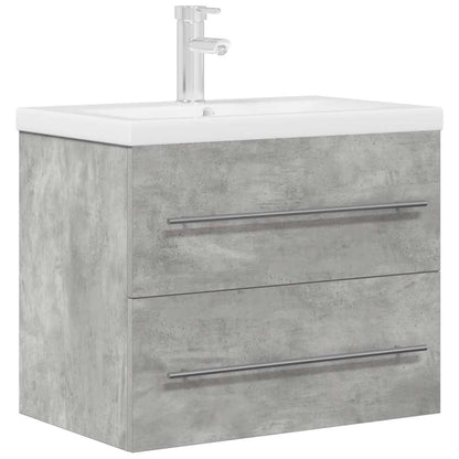 2 Piece Bathroom Furniture Set Concrete Grey Engineered Wood