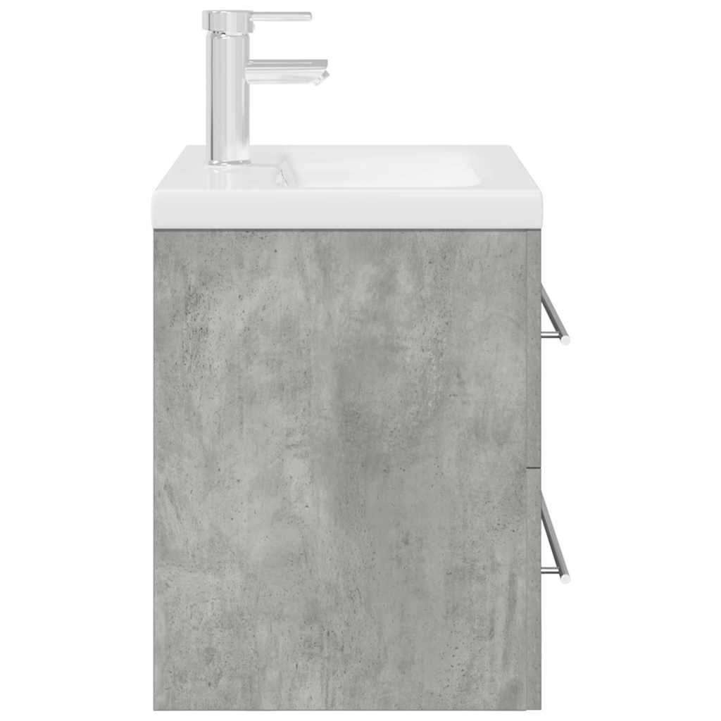 2 Piece Bathroom Furniture Set Concrete Grey Engineered Wood