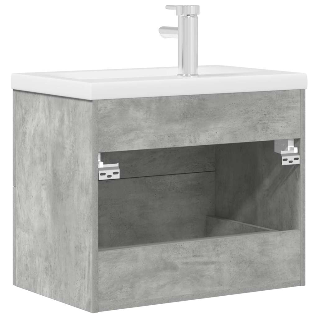 2 Piece Bathroom Furniture Set Concrete Grey Engineered Wood