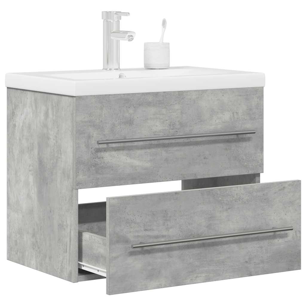 2 Piece Bathroom Furniture Set Concrete Grey Engineered Wood