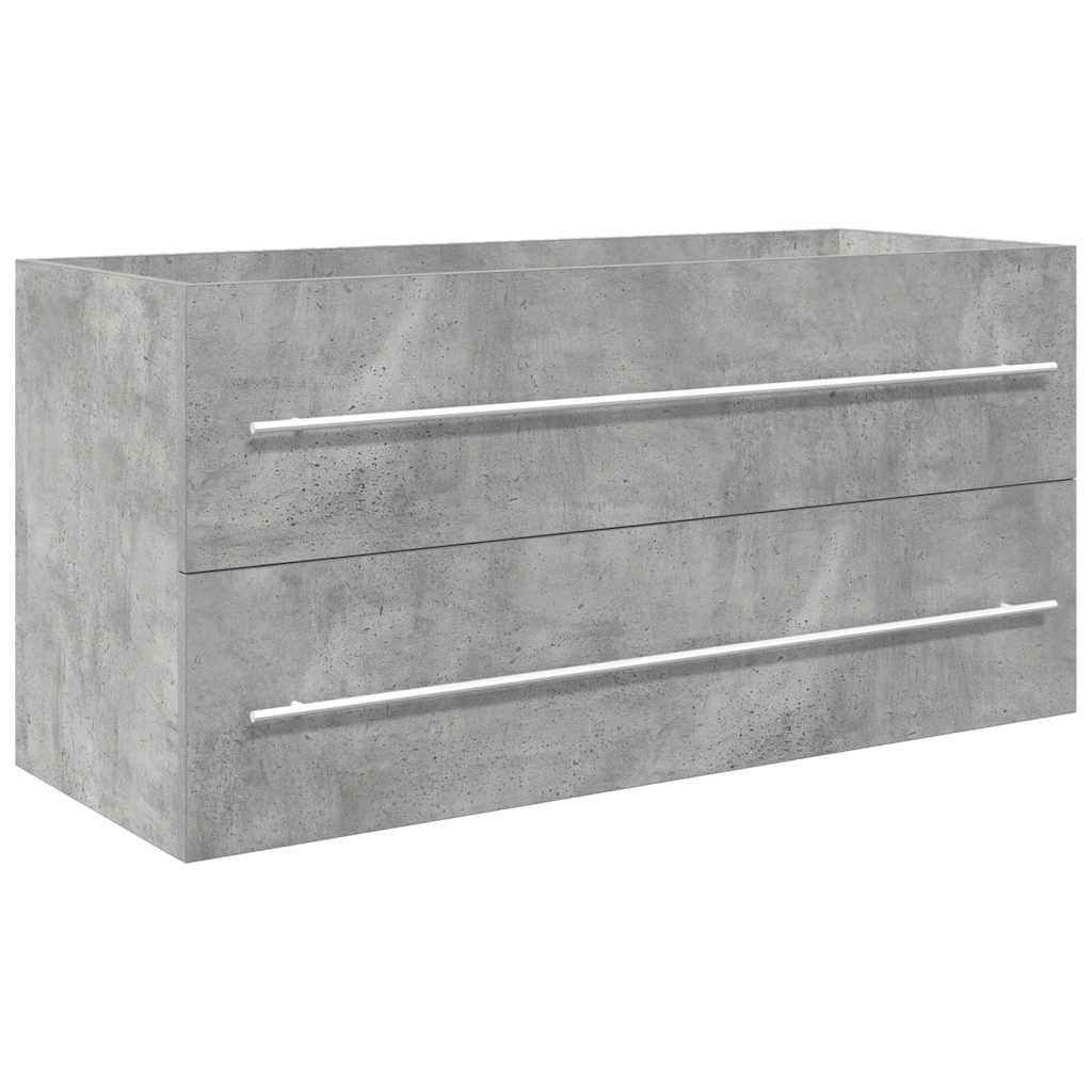 2 Piece Bathroom Furniture Set Concrete Grey Engineered Wood