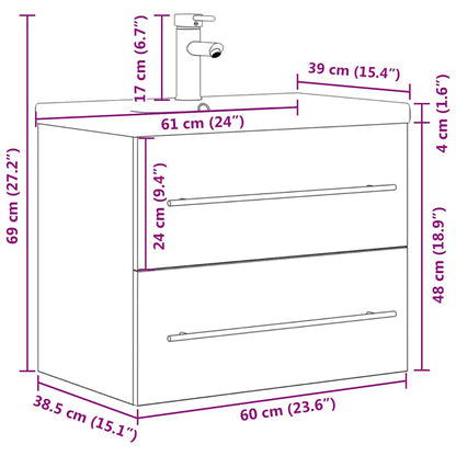 2 Piece Bathroom Furniture Set Sonoma Oak Engineered Wood