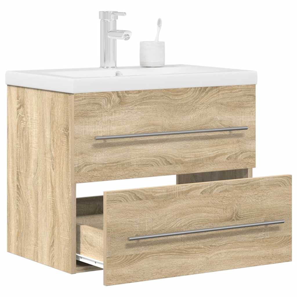 2 Piece Bathroom Furniture Set Sonoma Oak Engineered Wood