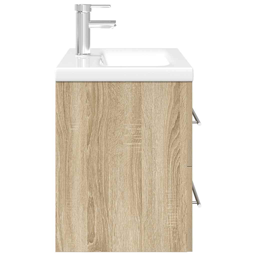 2 Piece Bathroom Furniture Set Sonoma Oak Engineered Wood