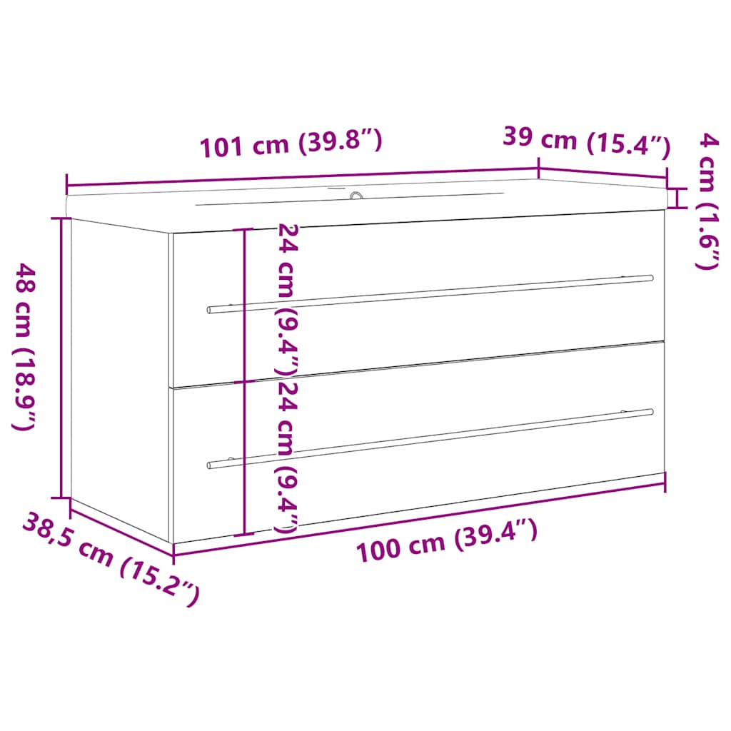 2 Piece Bathroom Furniture Set Sonoma Oak Engineered Wood