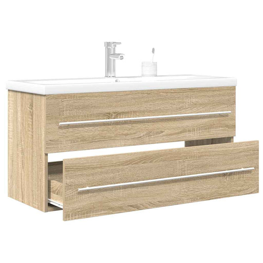 2 Piece Bathroom Furniture Set Sonoma Oak Engineered Wood