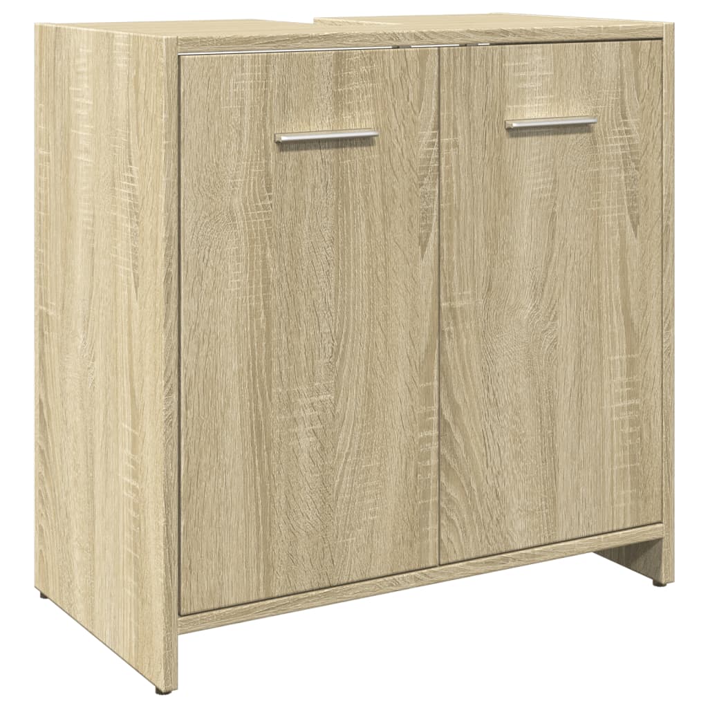 3 Piece Bathroom Furniture Set Sonoma Oak Engineered Wood