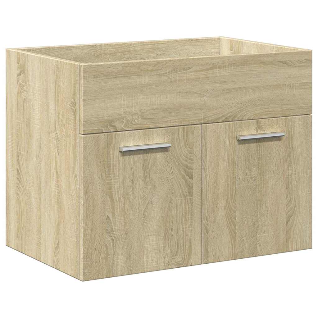 Bathroom Sink Cabinet with Built-in Basin Sonoma Oak