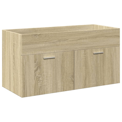 Bathroom Sink Cabinet with Built-in Basin Sonoma Oak