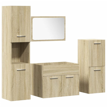 3 Piece Bathroom Furniture Set Sonoma Oak Engineered Wood