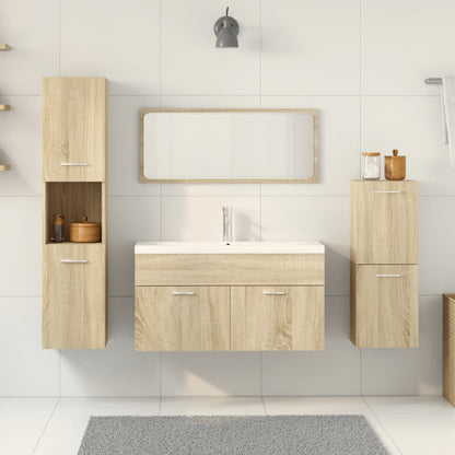 4 Piece Bathroom Furniture Set Sonoma Oak Engineered Wood