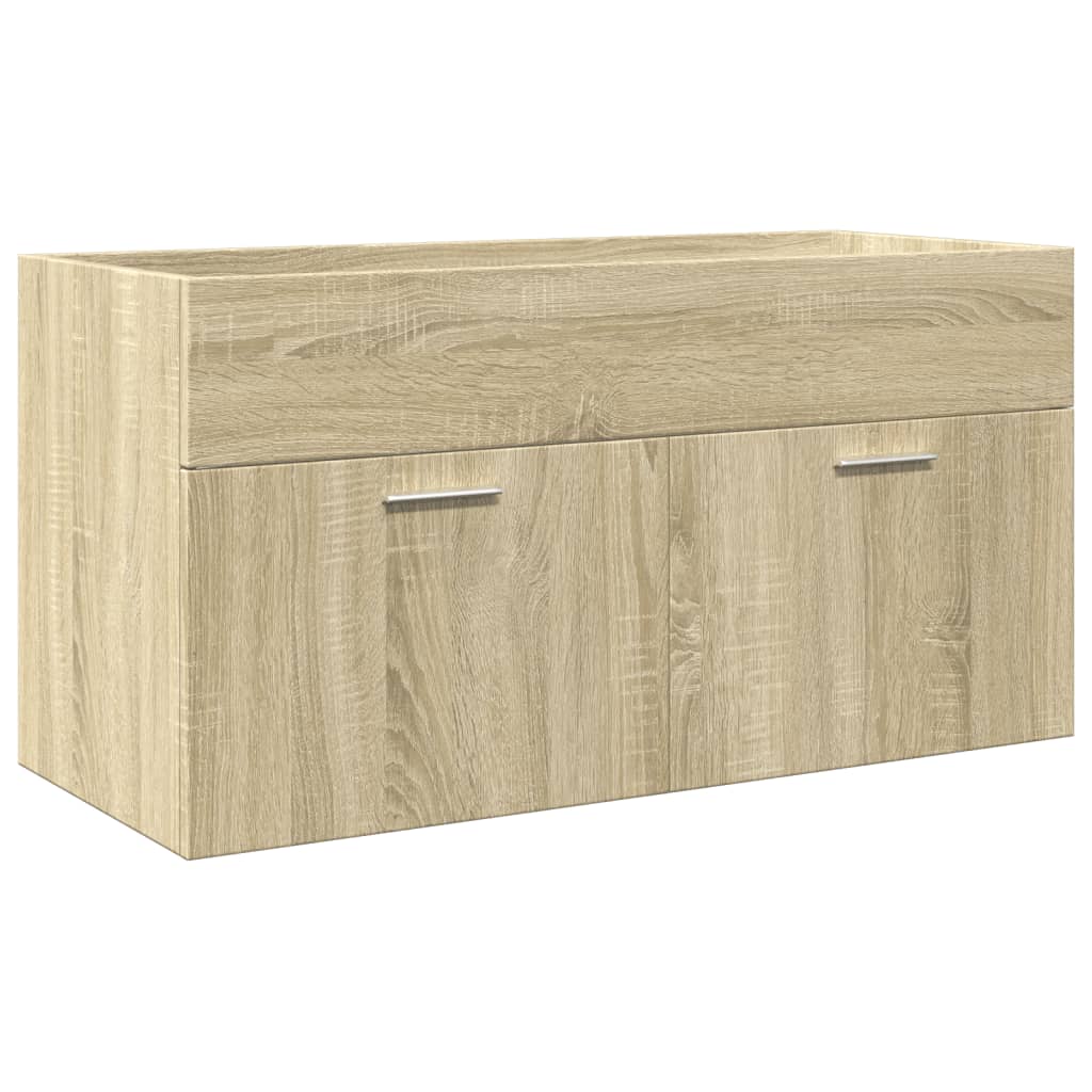 3 Piece Bathroom Furniture Set Sonoma Oak Engineered Wood