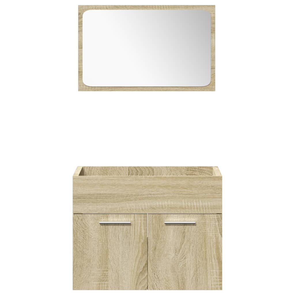 4 Piece Bathroom Furniture Set Sonoma Oak Engineered Wood