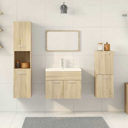 5 Piece Bathroom Furniture Set Sonoma Oak Engineered Wood