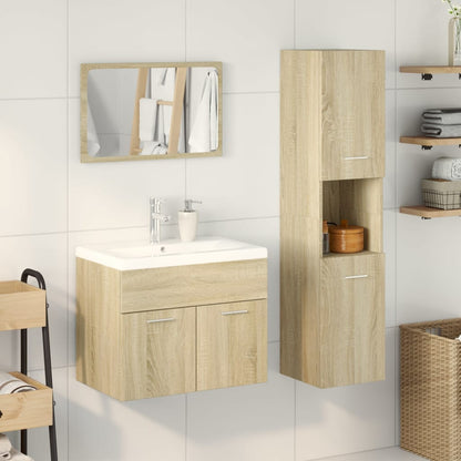 4 Piece Bathroom Furniture Set Sonoma Oak Engineered Wood