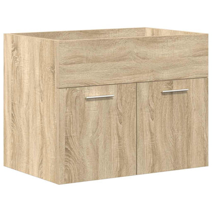 Bathroom Sink Cabinet with Built-in Basin and Faucet Sonoma Oak