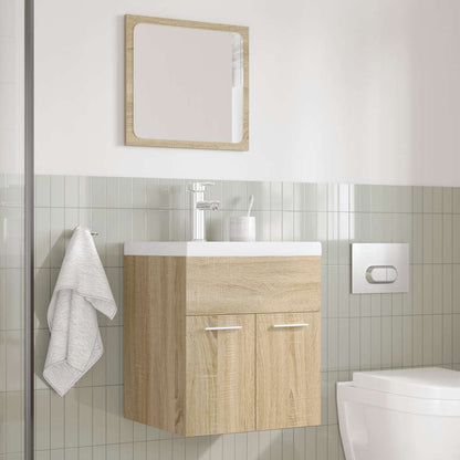 3 Piece Bathroom Furniture Set Sonoma Oak Engineered Wood