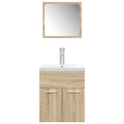 3 Piece Bathroom Furniture Set Sonoma Oak Engineered Wood