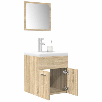 3 Piece Bathroom Furniture Set Sonoma Oak Engineered Wood