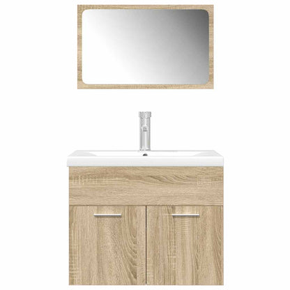 3 Piece Bathroom Furniture Set Sonoma Oak Engineered Wood