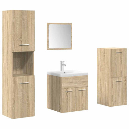 5 Piece Bathroom Furniture Set Sonoma Oak Engineered Wood