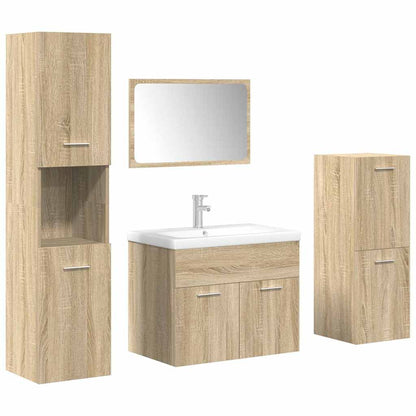 5 Piece Bathroom Furniture Set Sonoma Oak Engineered Wood