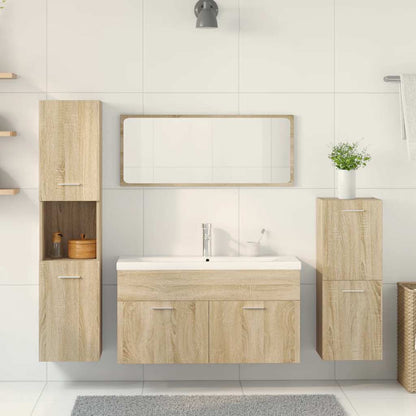 5 Piece Bathroom Furniture Set Sonoma Oak Engineered Wood