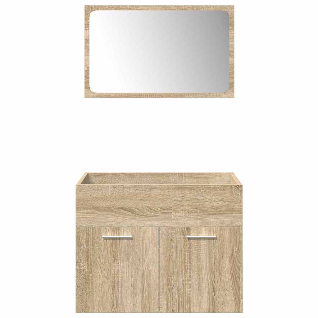 4 Piece Bathroom Furniture Set Sonoma Oak Engineered Wood