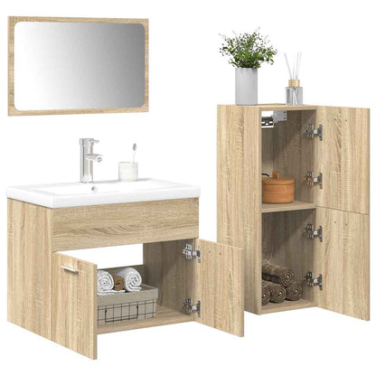 4 Piece Bathroom Furniture Set Sonoma Oak Engineered Wood