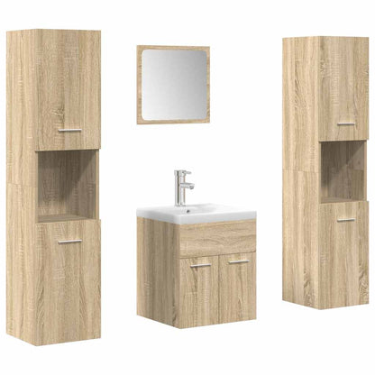 5 Piece Bathroom Furniture Set Sonoma Oak Engineered Wood