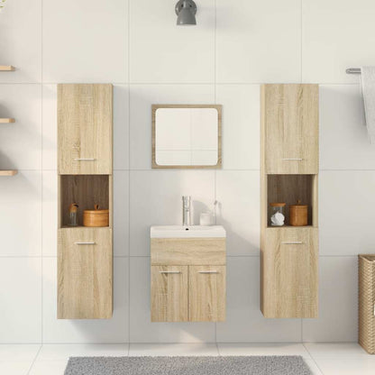 5 Piece Bathroom Furniture Set Sonoma Oak Engineered Wood